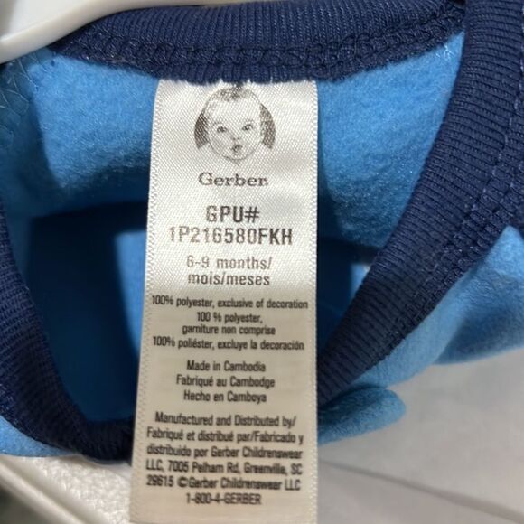Gerber Baby & Toddler Blue Dinosaur Microfleece Sleepers2-Pack NWT 6-9 months - Picture 11 of 13